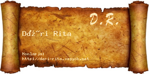 Déri Rita névjegykártya
