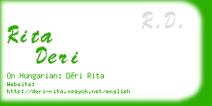 rita deri business card