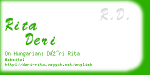 rita deri business card